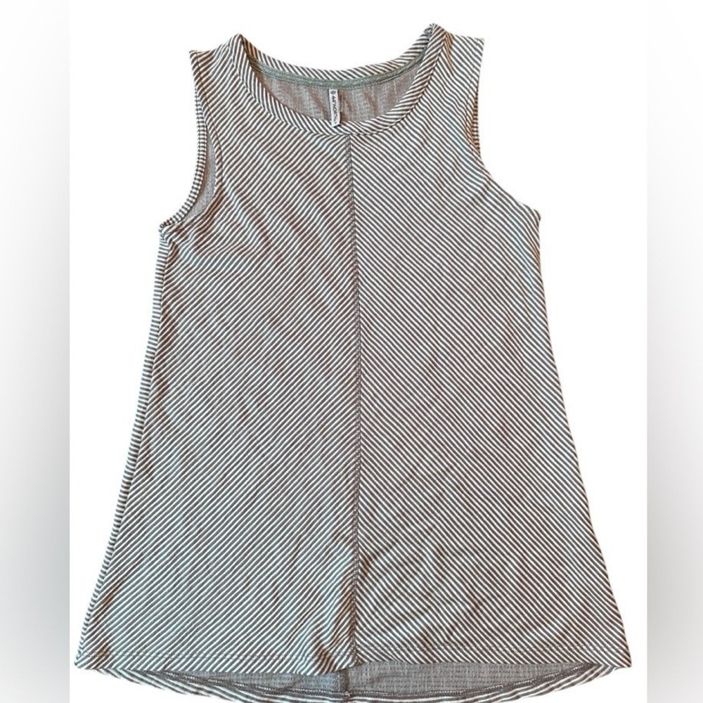 44 North Striped Tank Top Wmn Size S Cloudburst Grey White Sleeveless Scoop Neck